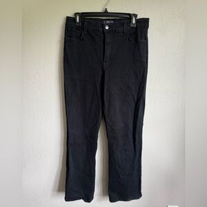 NYDJ Black Denim Straight Leg Jeans Womens 14 Classic Everyday Minimalist